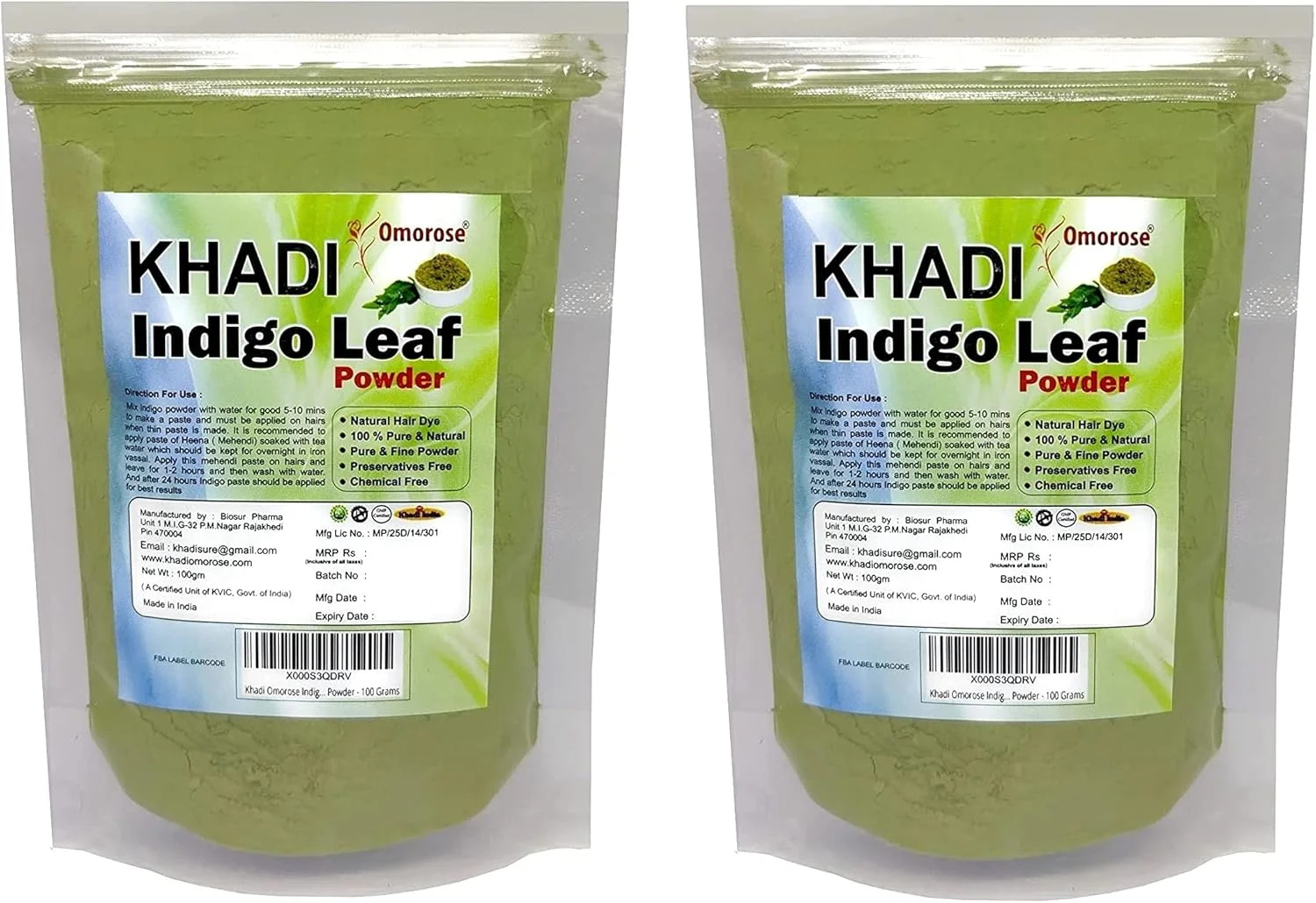 پودر برگ نیل خادی اموروز برای مو (100 گرم) | (بسته 2 عددی) | مجموع 200 گرم پودر برگ نیل خادی اموروز برای مو (100 گرم) | (بسته 2 عددی) | مجموع 200 گرم