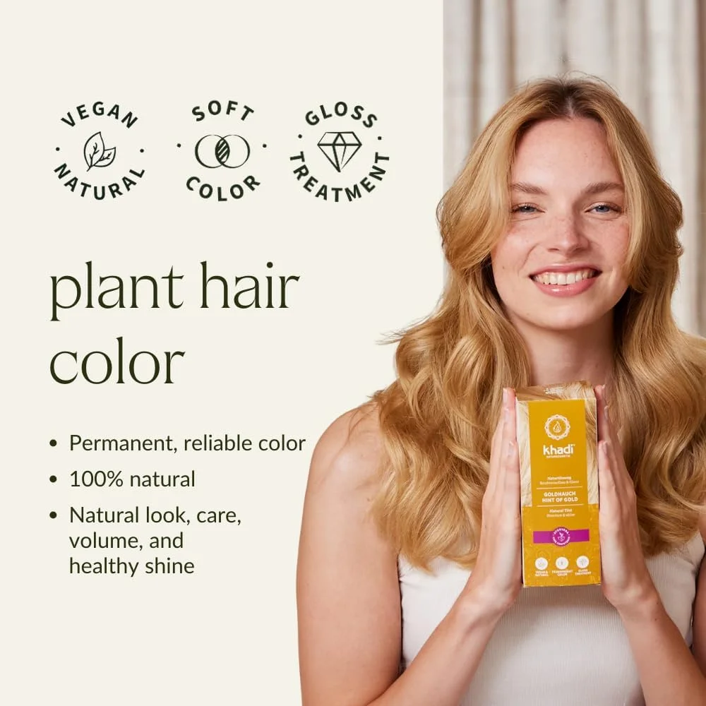 رنگ موی گیاهی خادی ناتورپرودوکته، رنگ طلایی، 100 گرم رنگ موی گیاهی خادی ناتورپرودوکته، رنگ طلایی، 100 گرم