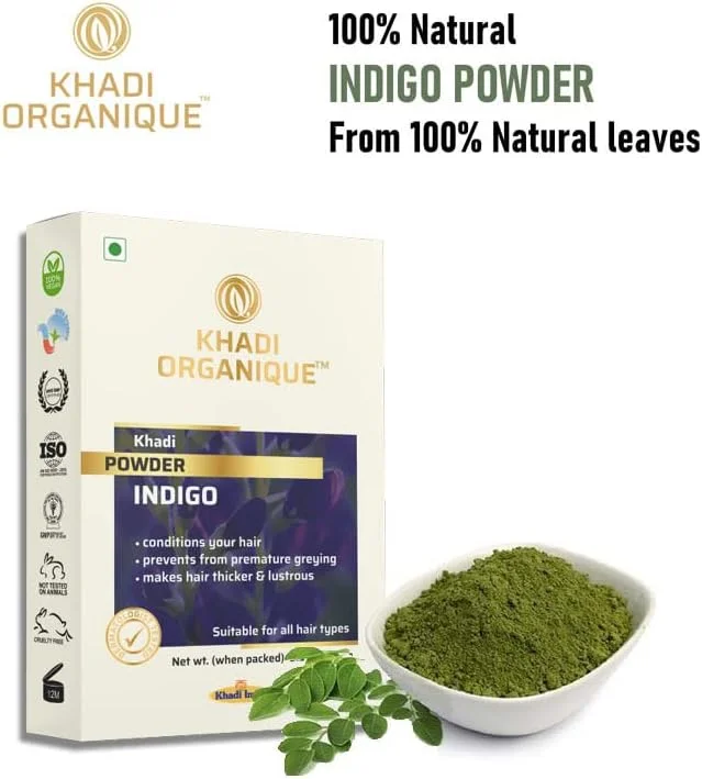 پودر نیلی ارگانیک خادی 150 گرم پودر نیلی ارگانیک خادی 150 گرم