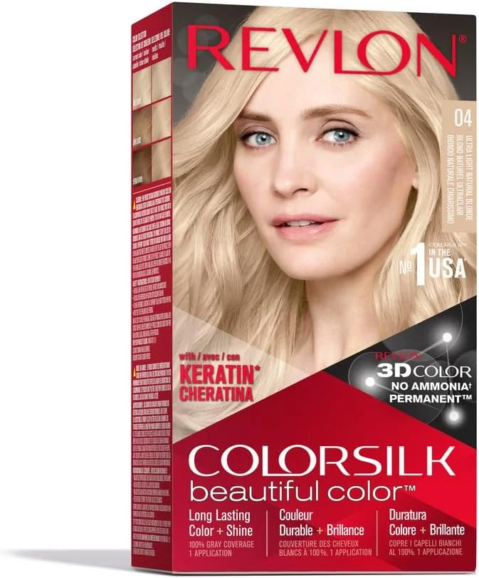 رنگ موی دائمی ریولون کالر سیلک بیوتیفول کالر، 04 بلوند طبیعی خیلی روشن، تک بسته