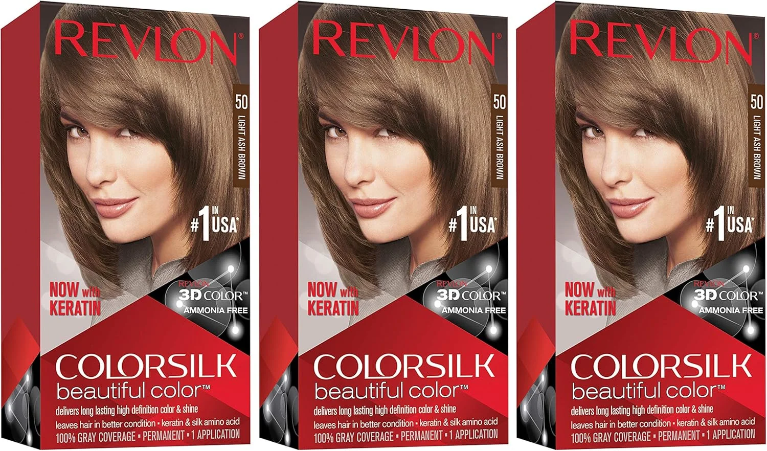 رنگ موی رولون کالر سیلک، رنگ قهوه ای روشن دودی، 3 عدد