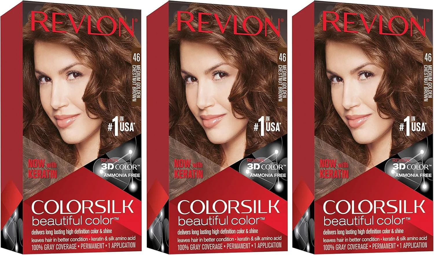 رنگ موی رولون کالر سیلک بیوتیفول کالر، قهوه ای شاه بلوطی طلایی متوسط، 3 عدد