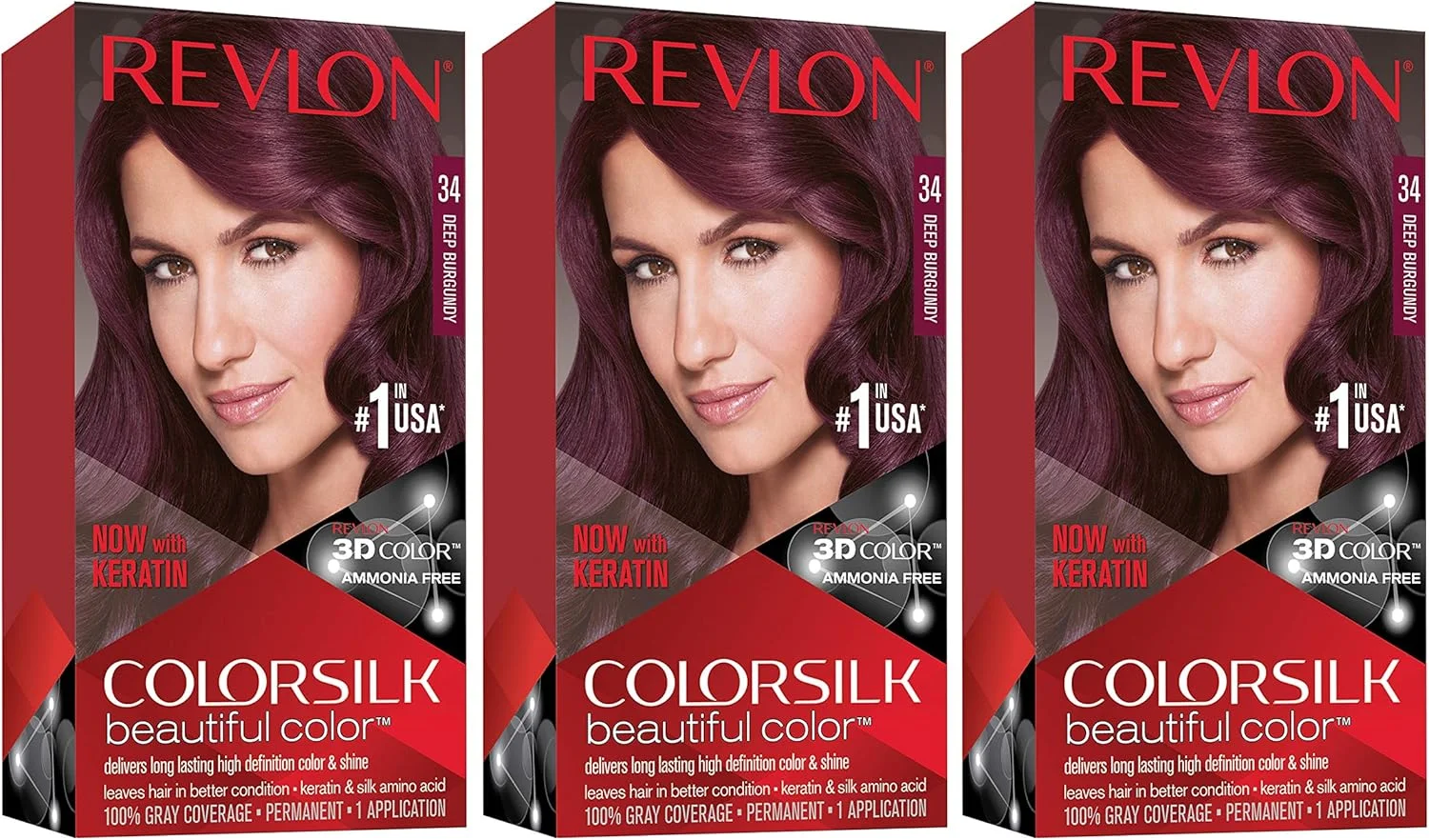 رنگ موی رولون کالر سیلک بیوتیفول کالر، بورگاندی تیره، 3 عدد