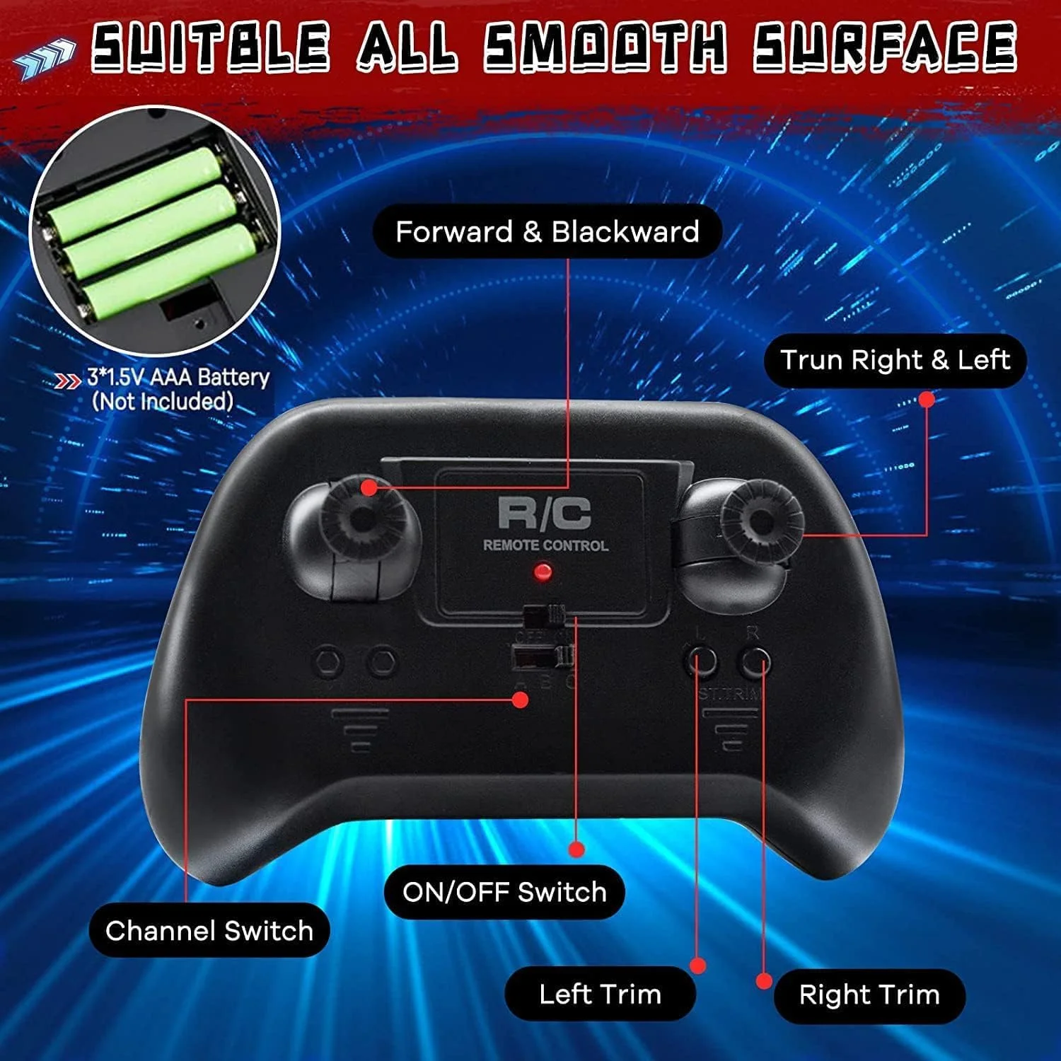 ماشین اسباب بازی دیواری Joyzzz، ماشین اسباب بازی دیواری دو حالته 360 درجه قابل شارژ، ماشین کنترلی دیواری با چراغ های جلو و عقب جذاب، ماشین اسباب بازی بدلکاری چرخشی با سرعت بالا