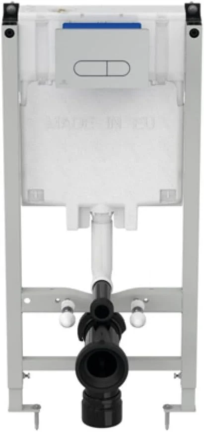 فلاش تانک توکار ایکو Ideal Standard به همراه دکمه برای توالت فرنگی دیواری | ست فلاش توالت دیواری متالیک | سیستم دو زمانه (50x8x108.5 سانتی متر) - آبی/خاکستری/سفید | تمام اتصالات سخت افزاری (شامل)