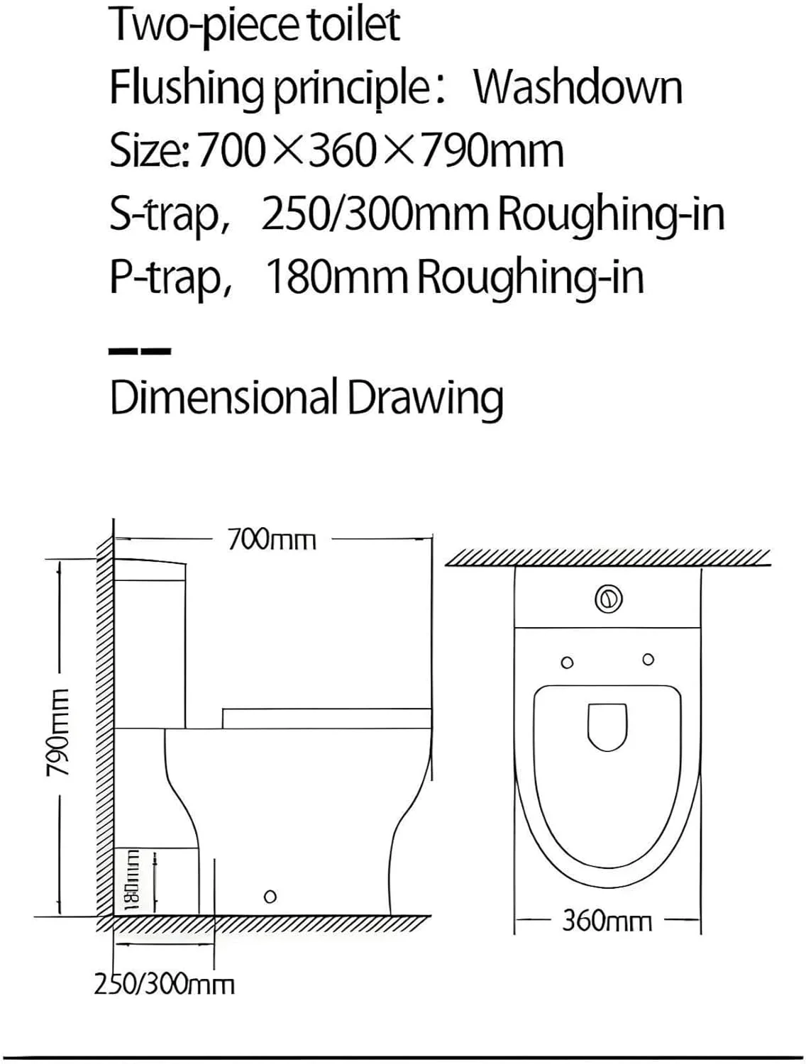 توالت فرنگی زمینی فیتو با مکانیزم تخلیه و درب آرام بند - تجهیزات مدرن حمام، نصب آسان، طراحی صرفه جویی در مصرف آب