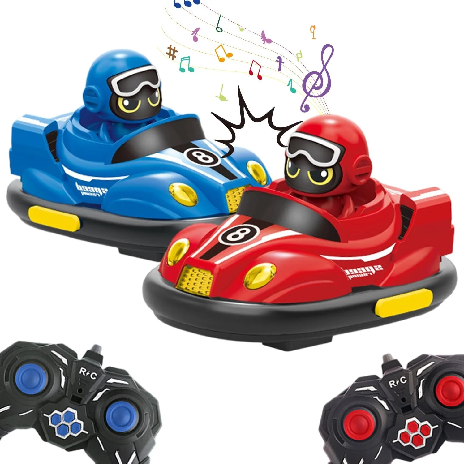 ست اسباب بازی ماشین کنترلی از راه دور کودکان Masroo، مجموعه بازی ماشین های مسابقه ای RC، بازی الکترونیکی ضربه ای و بازشو با 2 فیگور، هدیه تولد جالب سرپوشیده و فضای باز برای کودکان پسر و دختر 3 4 5 6 7 8-12 ساله
