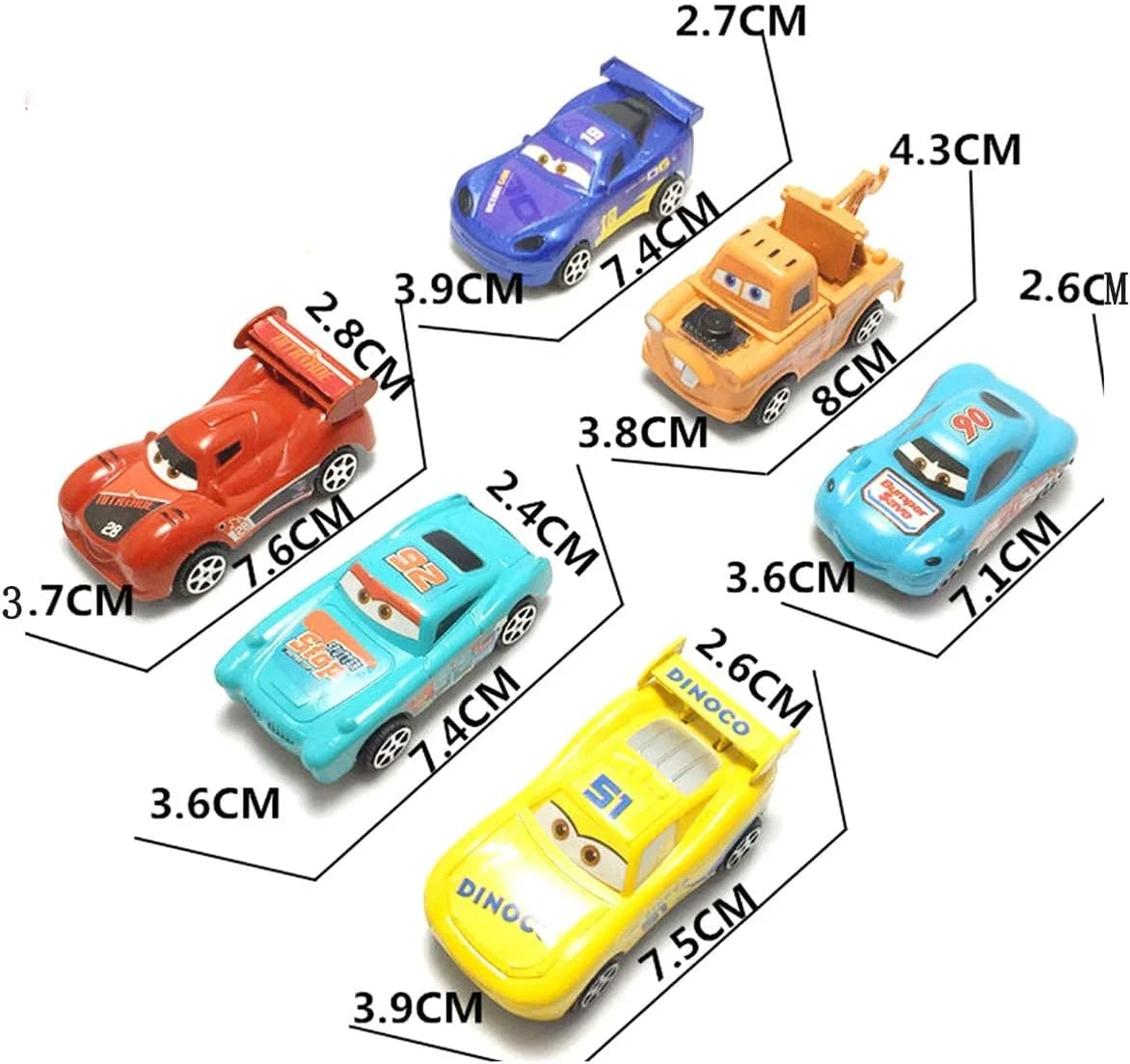 12 عدد ماشین مسابقه ای کوچک عقب کش، اسباب بازی های مینیاتوری ماشین، تاپر کیک، تزئینات کاپ کیک، متنوع