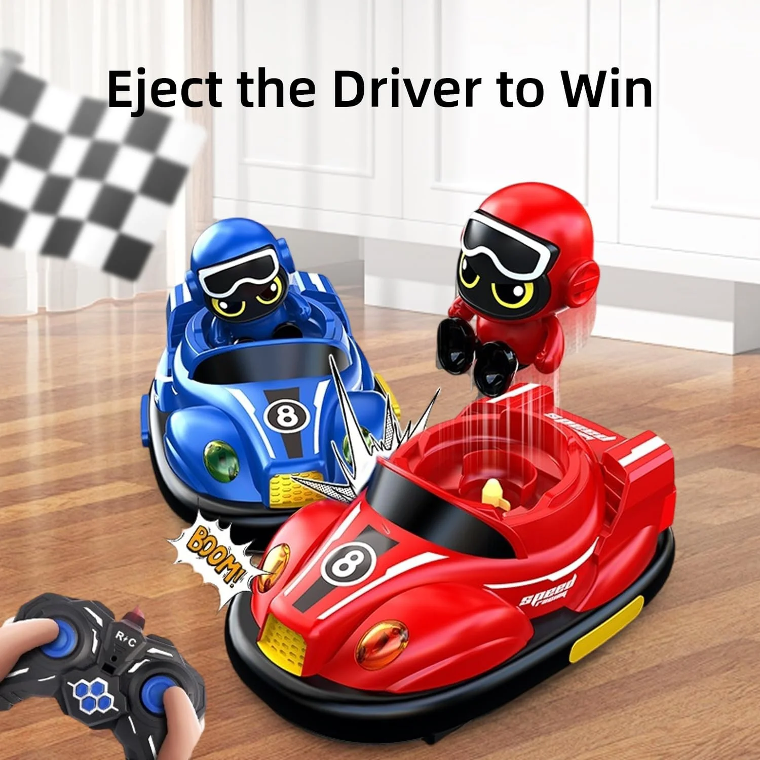 ست اسباب بازی ماشین کنترلی از راه دور کودکان Masroo، مجموعه بازی ماشین های مسابقه ای RC، بازی الکترونیکی ضربه ای و بازشو با 2 فیگور، هدیه تولد جالب سرپوشیده و فضای باز برای کودکان پسر و دختر 3 4 5 6 7 8-12 ساله