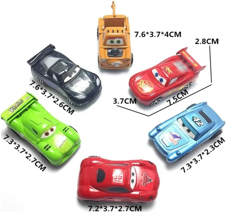 12 عدد ماشین مسابقه ای کوچک عقب کش، اسباب بازی های مینیاتوری ماشین، تاپر کیک، تزئینات کاپ کیک، متنوع