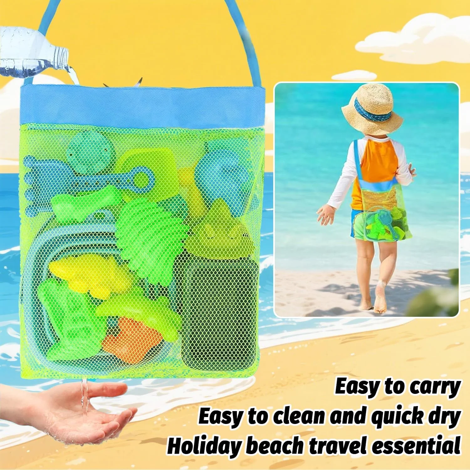 اسباب بازی های ساحلی Masroo، اسباب بازی های شن و ماسه دایناسور با کامیون کمپرسی و سطل ساحلی تاشو، بیل و چنگک، کیف توری، قالب های شن و ماسه دایناسور حیوانات، اسباب بازی های قلعه شنی، اسباب بازی های جعبه شنی برای کودکان نوپا