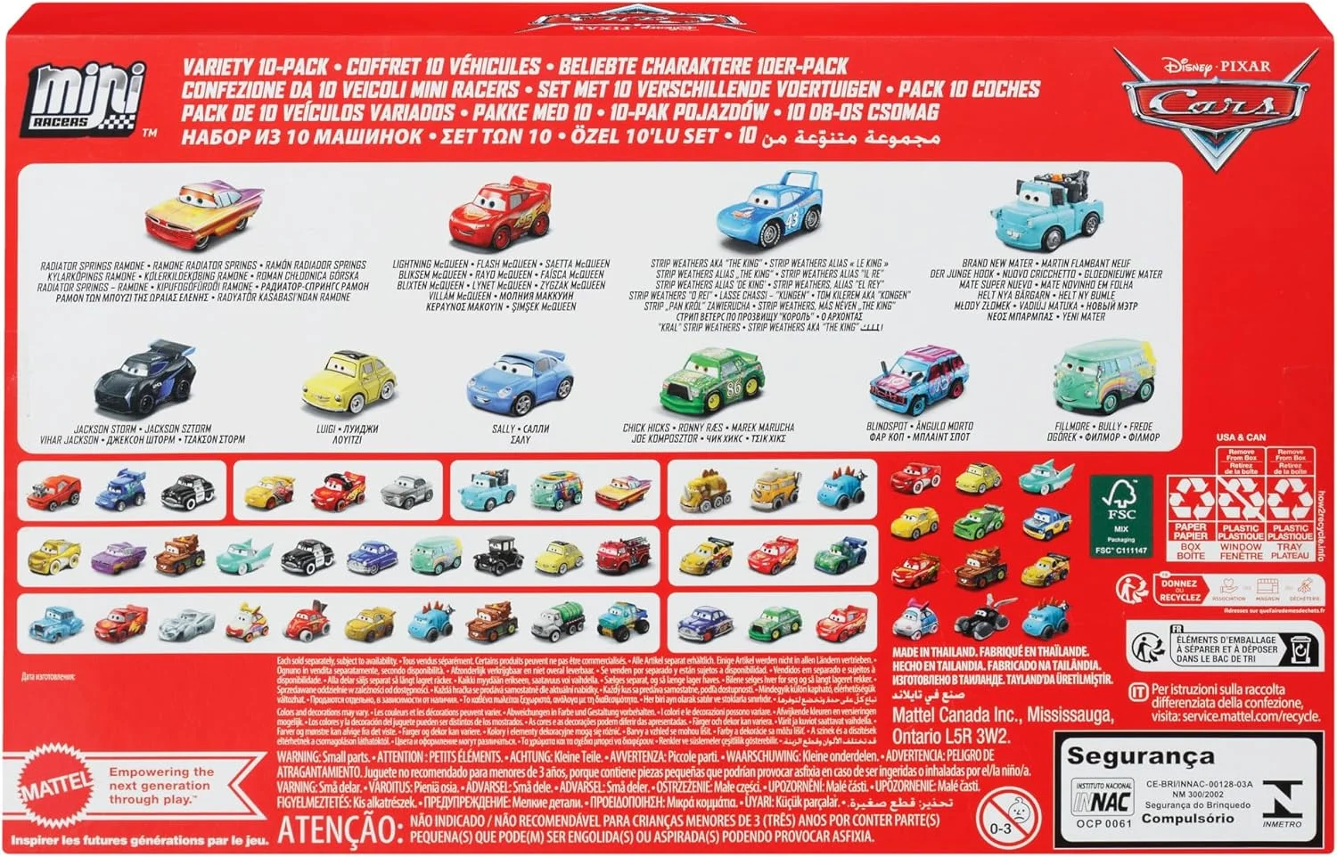 مجموعه 10 عددی ماشین های مینی فلزی دایکست دیزنی پیکسار کارز متل - نسخه 2