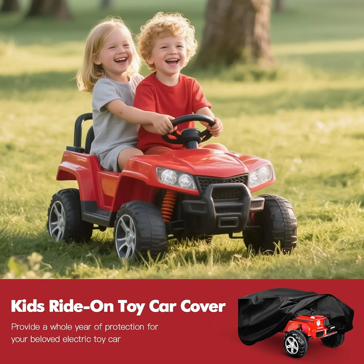 روکش ماشین بازی کودکانه تاهونفو، 140x89x79 سانتی‌متر، روکش محافظ ضد آب برای فضای باز، روکش ماشین برقی اسباب بازی چرخ‌دار، ضد آب، مناسب برای انواع ماشین‌های اسباب‌بازی برقی کودکان