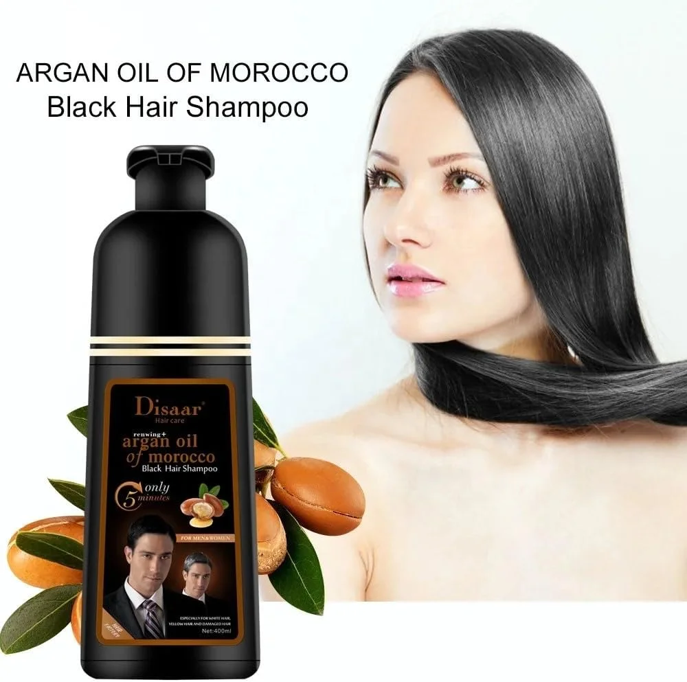 شامپو رنگ موی روغن آرگان عباسعلی دیسار مراکش 400 میلی لیتر، 2 عدد برای موی آقایان و بانوان، رنگ فوری (مشکی) شامپو رنگ موی روغن آرگان عباسعلی دیسار مراکش 400 میلی لیتر، 2 عدد برای موی آقایان و بانوان، رنگ فوری (مشکی)