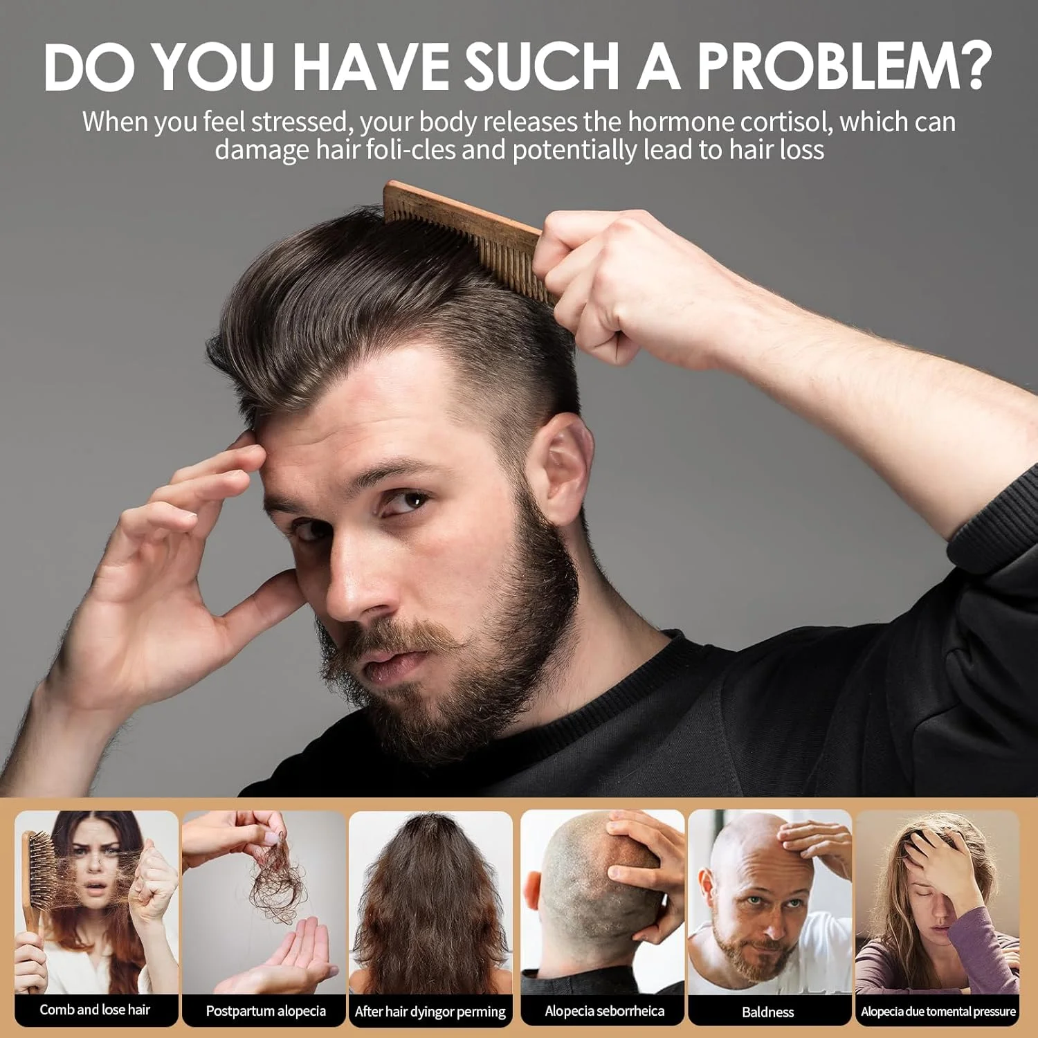 شامپو فعال کننده ریشه مو، نرم کننده احیا کننده موهای خاکستری و تقویت کننده مو برای موهای صاف و قوی (200 میلی لیتر)