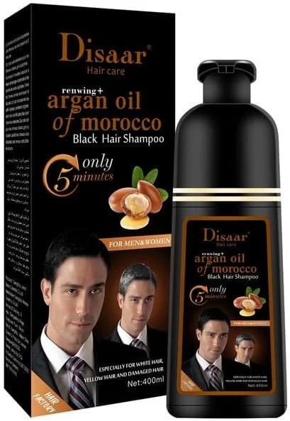 شامپو رنگ موی روغن آرگان عباسعلی دیسار مراکش 400 میلی لیتر، 2 عدد برای موی آقایان و بانوان، رنگ فوری (مشکی) شامپو رنگ موی روغن آرگان عباسعلی دیسار مراکش 400 میلی لیتر، 2 عدد برای موی آقایان و بانوان، رنگ فوری (مشکی)