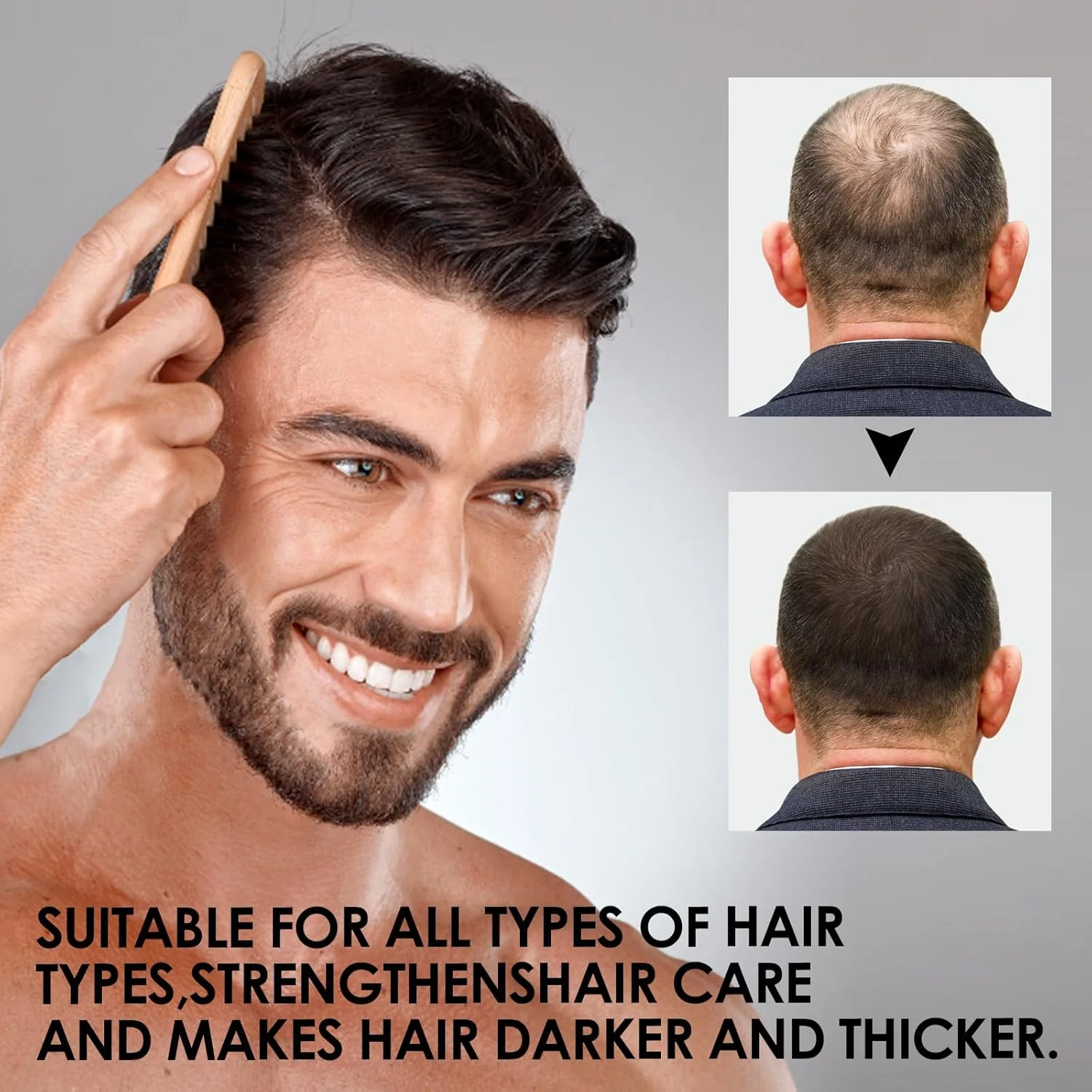 شامپو فعال کننده ریشه مو، نرم کننده احیا کننده موهای خاکستری و تقویت کننده مو برای موهای صاف و قوی (200 میلی لیتر)