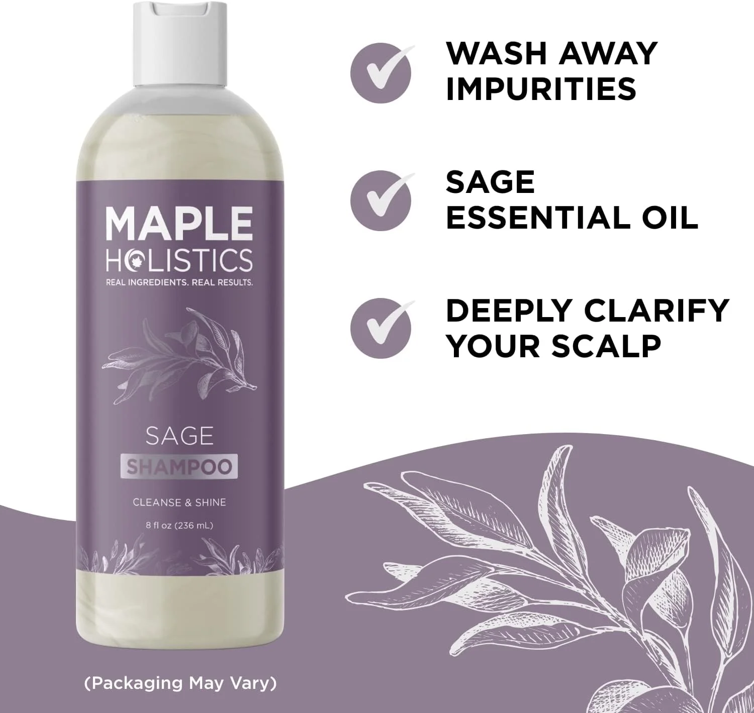 شامپو مریم گلی Maple Holistics برای ضد شوره سر با روغن جوجوبا، آرگان و درخت چای ارگانیک - درمان طبیعی و بدون سولفات برای زنان و مردان - ایمن برای موهای رنگ شده (236 میلی لیتر) شامپو مریم گلی Maple Holistics برای ضد شوره سر با روغن جوجوبا، آرگان و درخت چای ارگانیک - درمان طبیعی و بدون سولفات برای زنان و مردان - ایمن برای موهای رنگ شده (236 میلی لیتر)