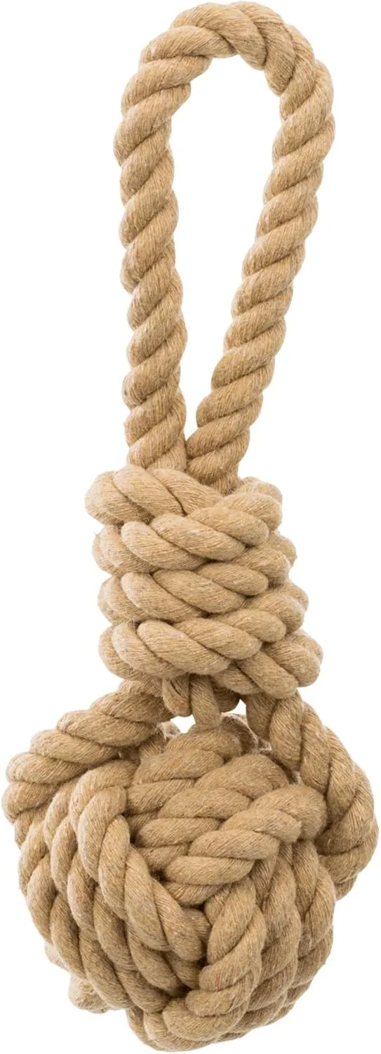 طناب بازی سگ تریکسی مدل BE NORDIC با توپ بافته شده - قهوه ای / 7X20CM