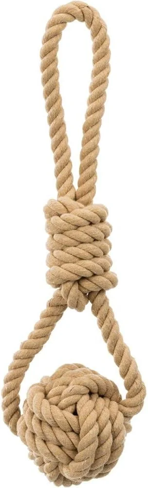 طناب بازی سگ تریکسی مدل BE NORDIC با توپ بافته شده - قهوه ای/8X30CM