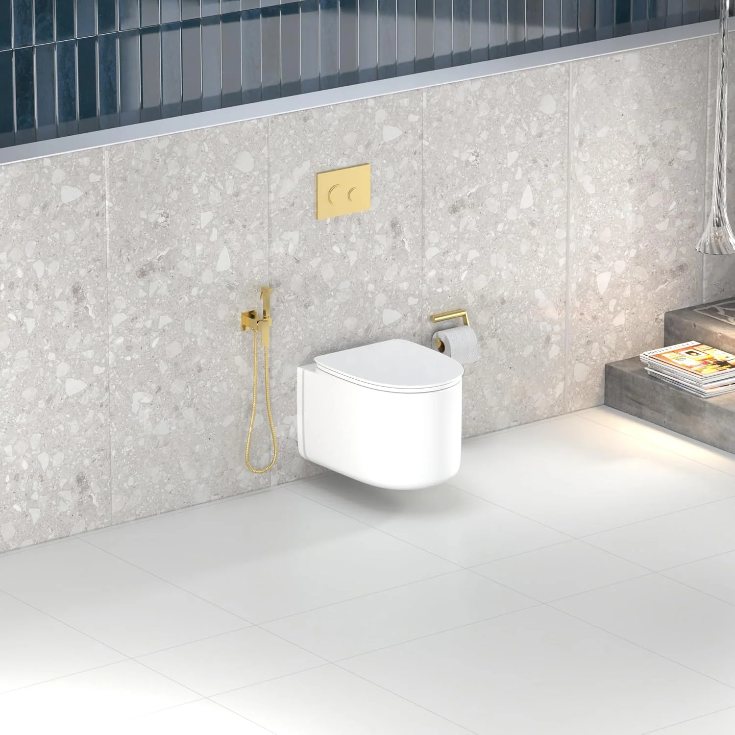 توالت فرنگی دیواری سرامیکی سفید NOURK Elegancia Nora Tornado | سیفون P شکل | ابعاد: طول ۵۲۰ x عرض ۳۶۰ x ارتفاع ۳۵۵ میلی متر | به همراه درب آرام بند UF | کاسه توالت فرنگی مناسب سرویس بهداشتی