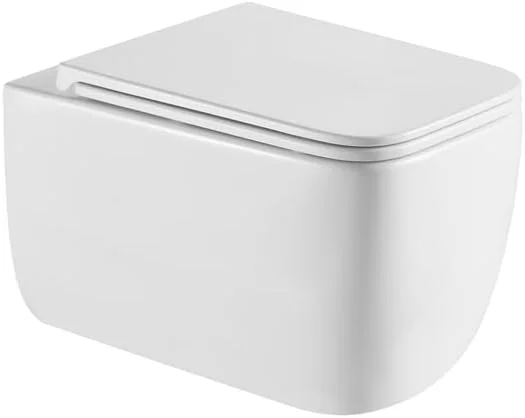 توالت فرنگی دیواری سرامیکی سفید NOURK NOVA Tornado | توالت سرامیکی P Trap | ابعاد 530 طول x 365 عرض x 373 ارتفاع میلی متر | به همراه درب و نشیمن UF | کاسه توالت فرنگی مناسب سرویس بهداشتی و حمام