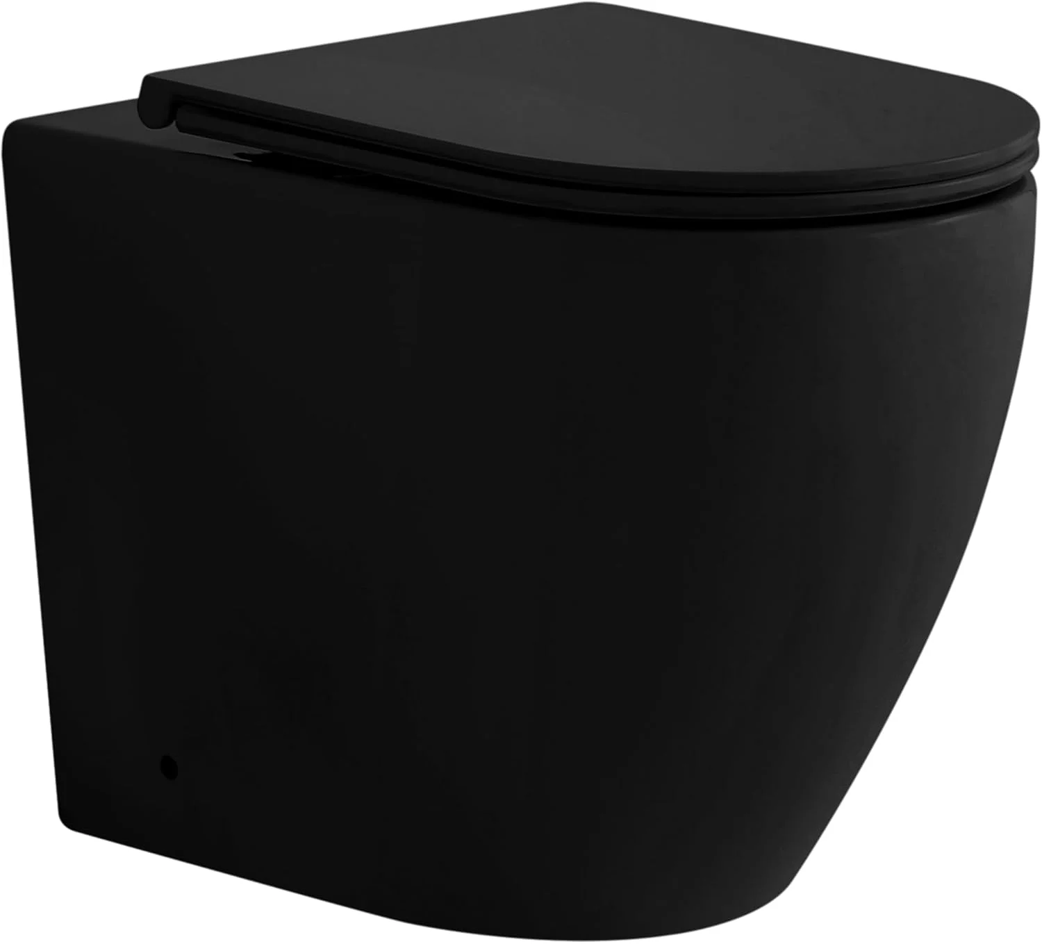 توالت فرنگی بدون لبه BAGNODESIGN Vitesse پشتی به دیوار، 365x565x420 میلی متر، مشکی مات