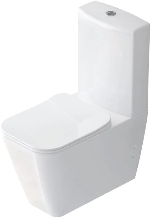 ست توالت فرنگی ایستاده، سیستم بدون لبه و اتصالات، ست کامل توالت فرنگی، توالت فرنگی پشتی به دیوار هالی (سفید)