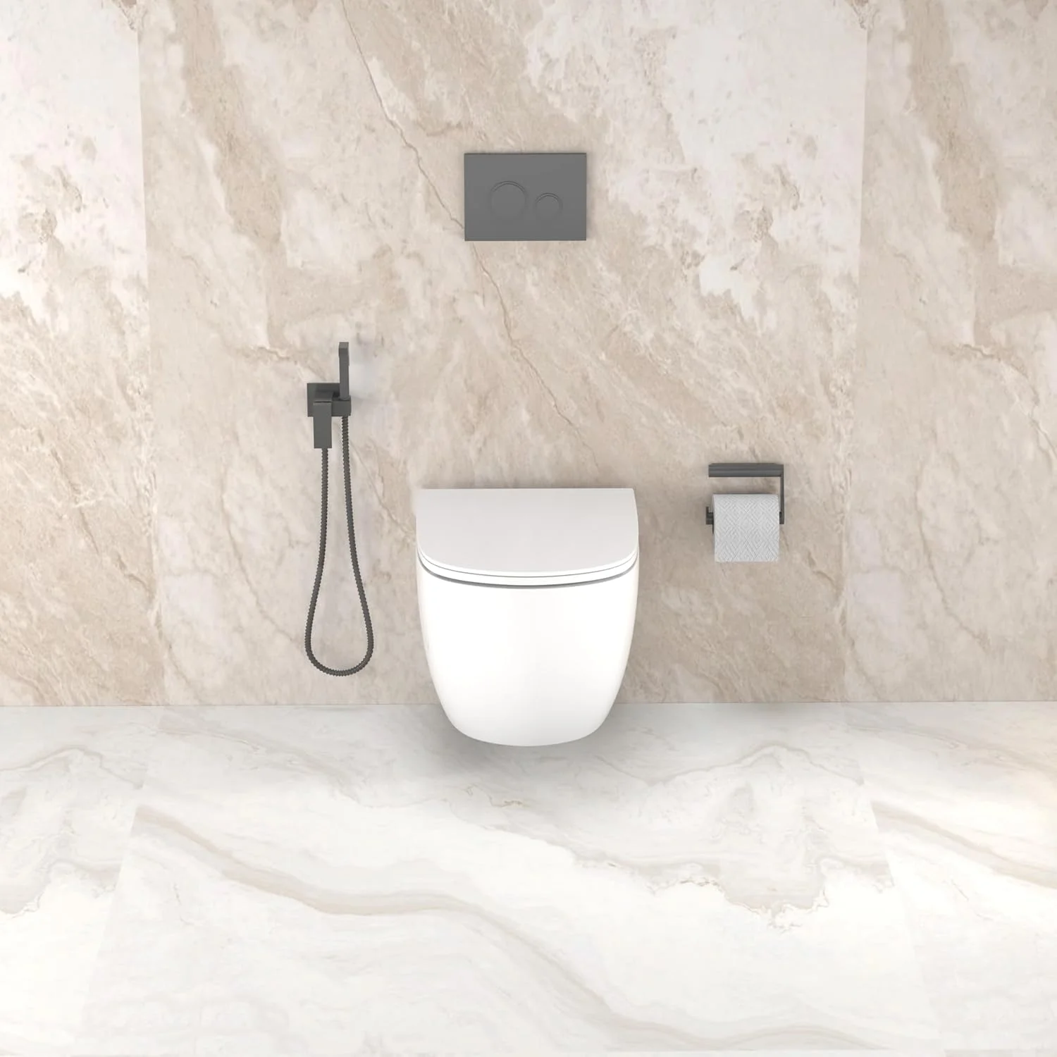 توالت فرنگی دیواری سرامیکی سفید نورک اوسینا | توالت سرامیکی P Trap | طول 490 x عرض 370 x ارتفاع 370 میلی متر | به همراه درب و نشیمن UF | کاسه توالت فرنگی مناسب سرویس بهداشتی حمام