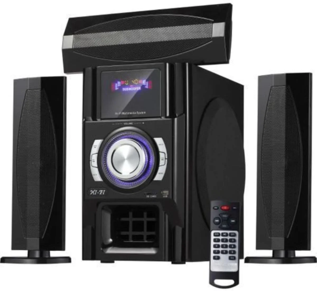 اسپیکرهای کامپیوتر بلوتوثی با کنترل بی‌سیم، صدای فراگیر، USB/SD کارت، رادیو FM، سیستم‌های سینمای خانگی، سازگاری با دستگاه‌های متعدد، کنترل از راه دور، ایده‌آل برای بازی