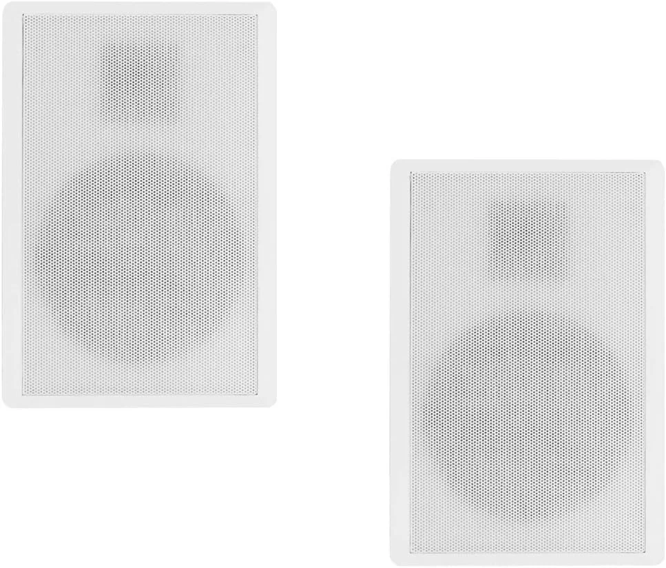 اسپیکرهای باریک قابل نصب روی دیوار آکوستیک آدیو مدل SLM1W، مناسب سیستم صوتی خانگی، بسته دوتایی، سفید
