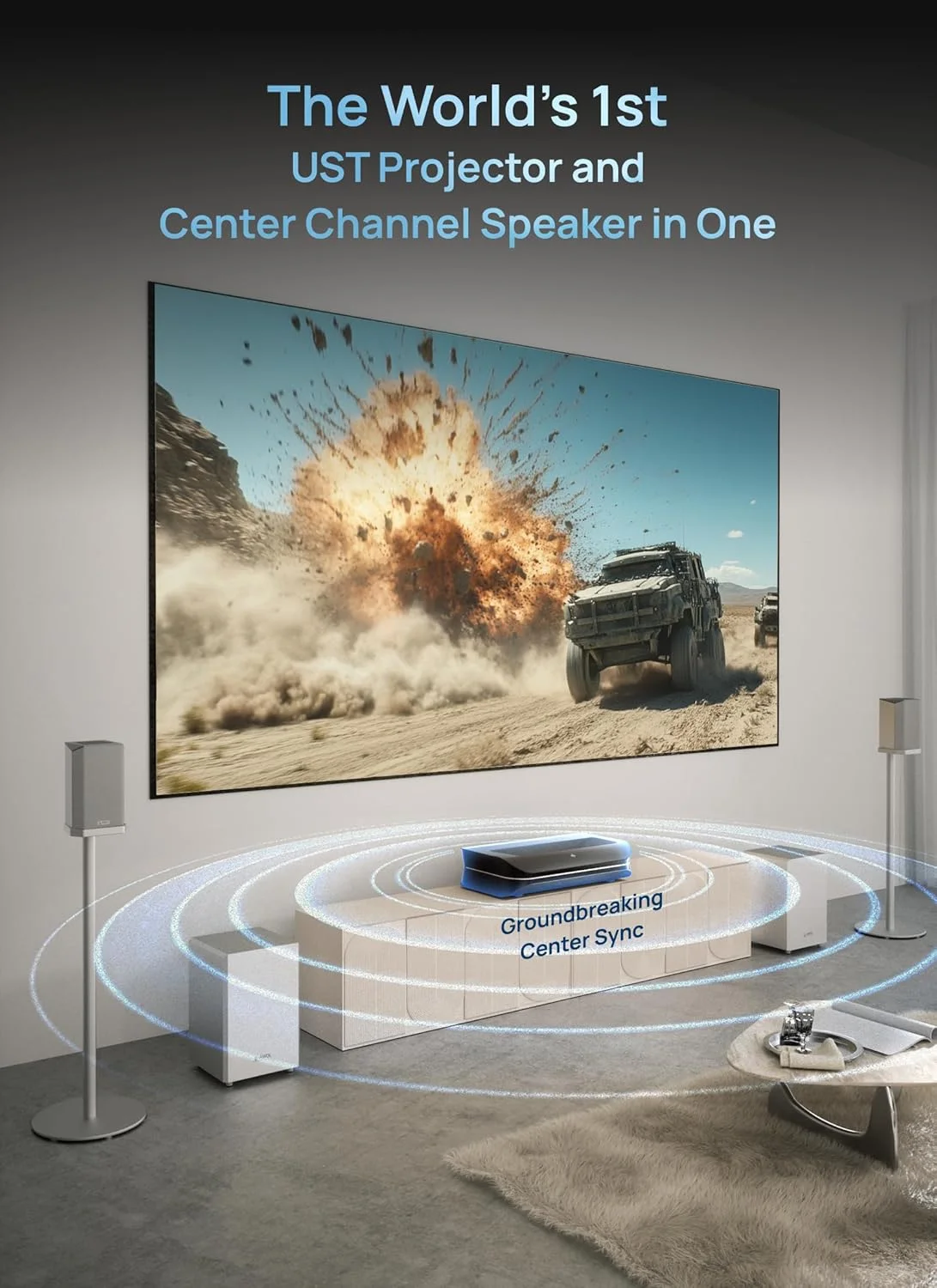 سیستم صوتی سینمای خانگی کاملا بی سیم AWOL VISION ThunderBeat 4.2.2، سیستم صوتی فراگیر با دو ساب ووفر 120 واتی و بلندگوهای رو به بالا، پشتیبانی از Dolby Atmos DTS