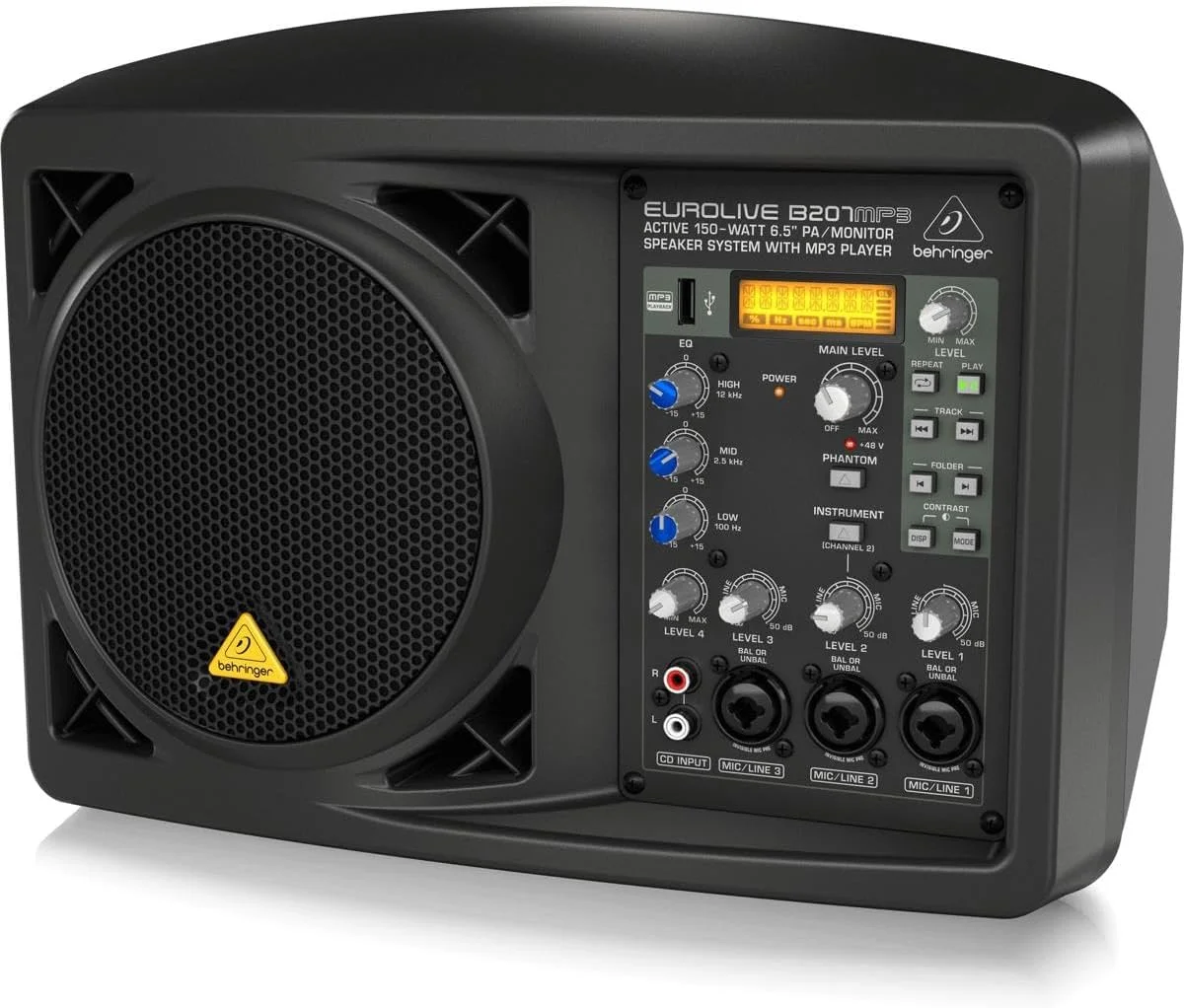 اسپیکر مانیتورینگ اکتیو 150 واتی Behringer B207MP3 با پلیر MP3 و ووفر 6.5 اینچی