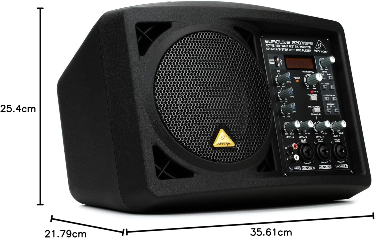 اسپیکر مانیتورینگ اکتیو 150 واتی Behringer B207MP3 با پلیر MP3 و ووفر 6.5 اینچی