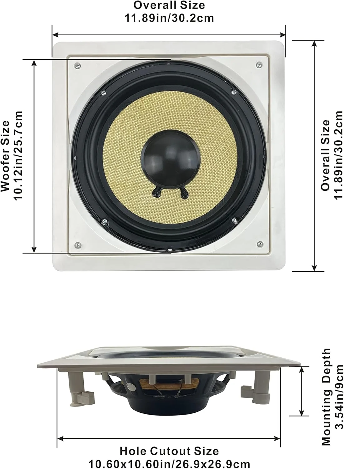 آکوستیک آدیو بای گلدوود آکوستیک آدیو HDS10 ساب ووفر پسیو 10 اینچی دیواری سینمای خانگی، مجموعه 2 عددی