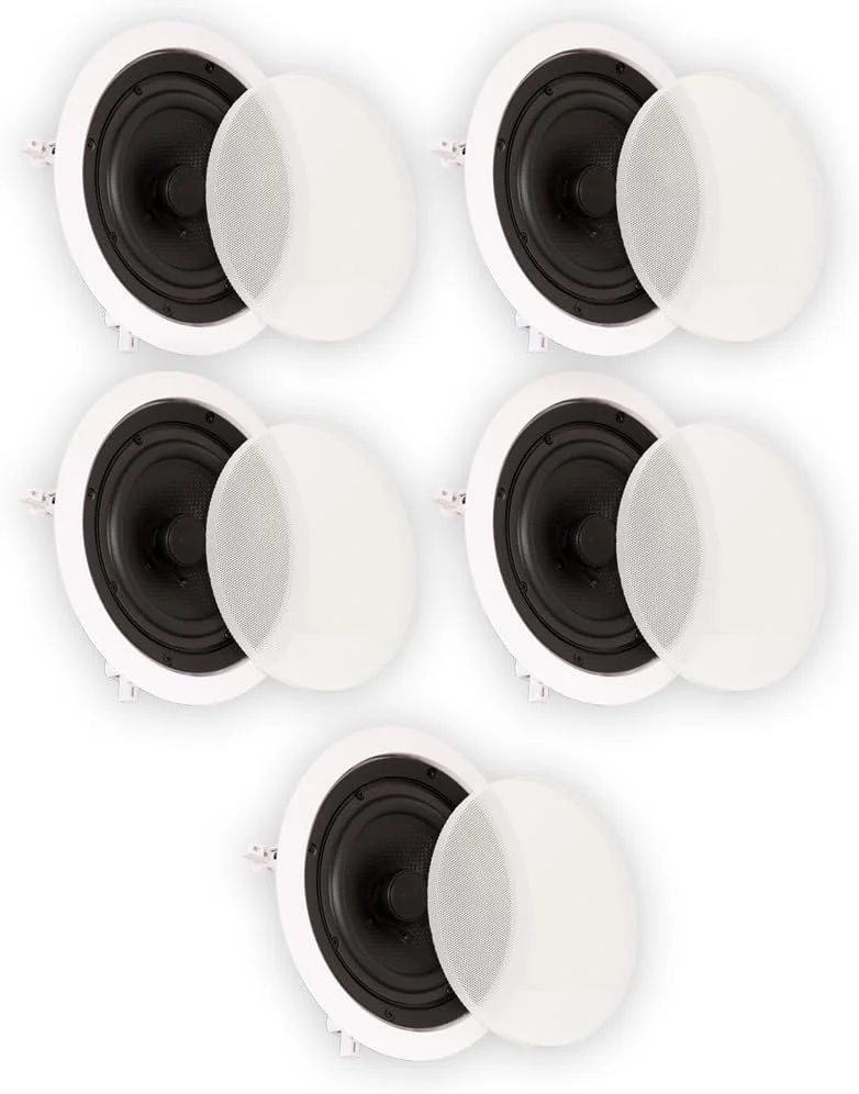 بلندگوهای سقفی 6.5 اینچی تئاتر سولیوشنز مدل TS65C، سیستم صوتی فراگیر سینمای خانگی، مجموعه 5 عددی