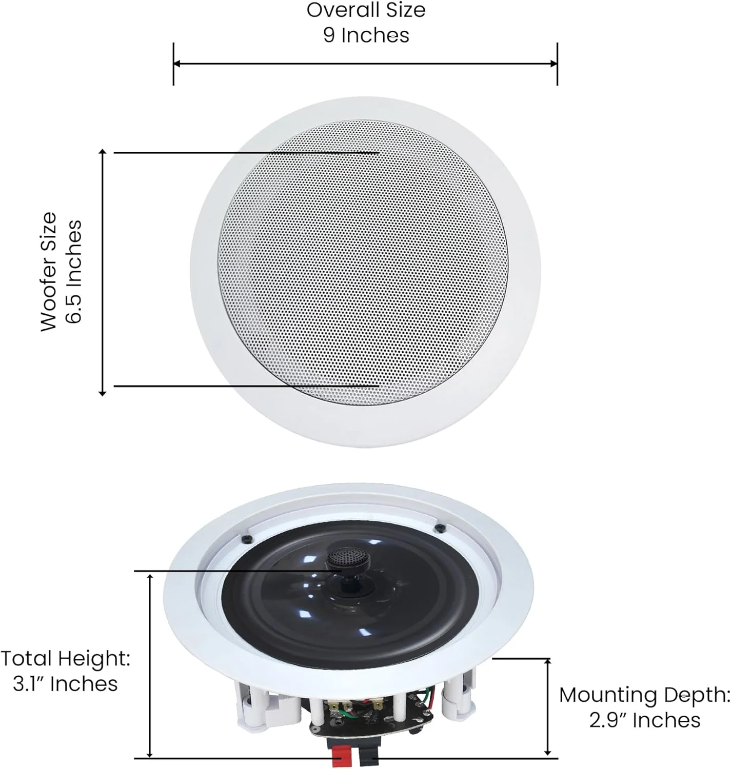 کیت سیستم سینمای خانگی با گیرنده بلوتوثی 4 کاناله 1000 واتی و 8 عدد بلندگوی 6.5 اینچی 200 واتی دیواری/سقفی با صدای استریو 2 طرفه با ووفر/توییتر، طراحی فلاش از Technical Pro