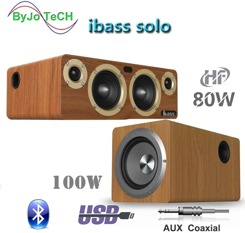 الکترونیک - آمپلی فایرهای چوبی بدون افت کیفیت Caixa De Som سیستم سینمای خانگی ibass بلندگوی بلوتوث تلویزیون صوتی کواکسیال ساب ووفر استریو بی سیم (بلندگوی مشکی)