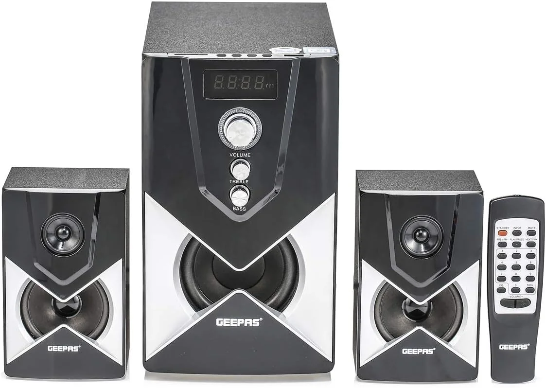اسپیکر چند رسانه ای 2.1 کاناله Geepas، مشکی - GMS8515