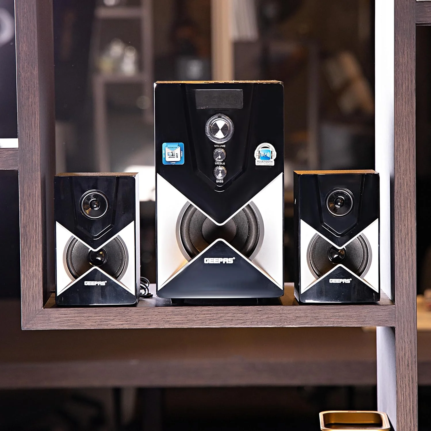 اسپیکر چند رسانه ای 2.1 کاناله Geepas، مشکی - GMS8515