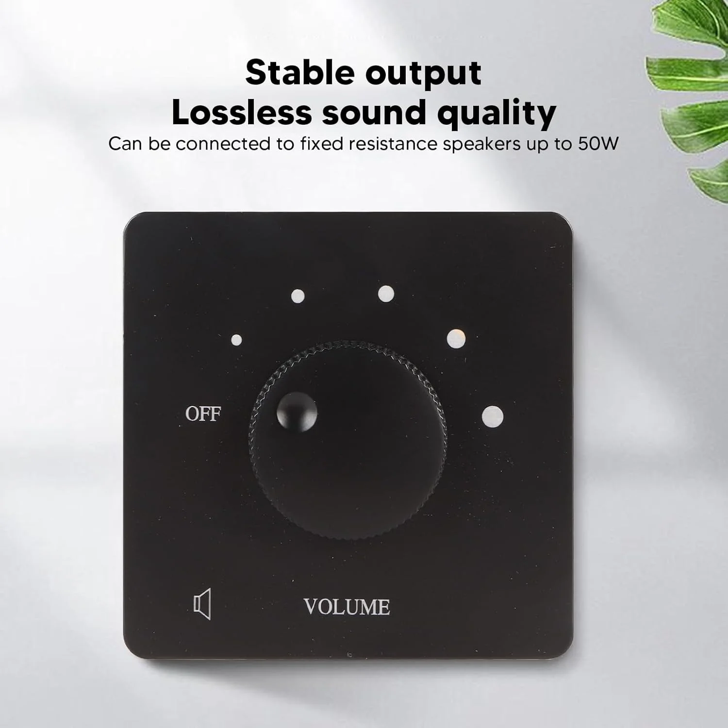 اسپیکر کنترل صدا Ejoyous، دکمه تنظیم کننده کنترل صدا 50 واتی با کلید خاموش، کنترلر تنظیم صدا 5 دنده قابل تنظیم، دکمه چرخشی برای صوتی خانگی HiFi (مشکی)