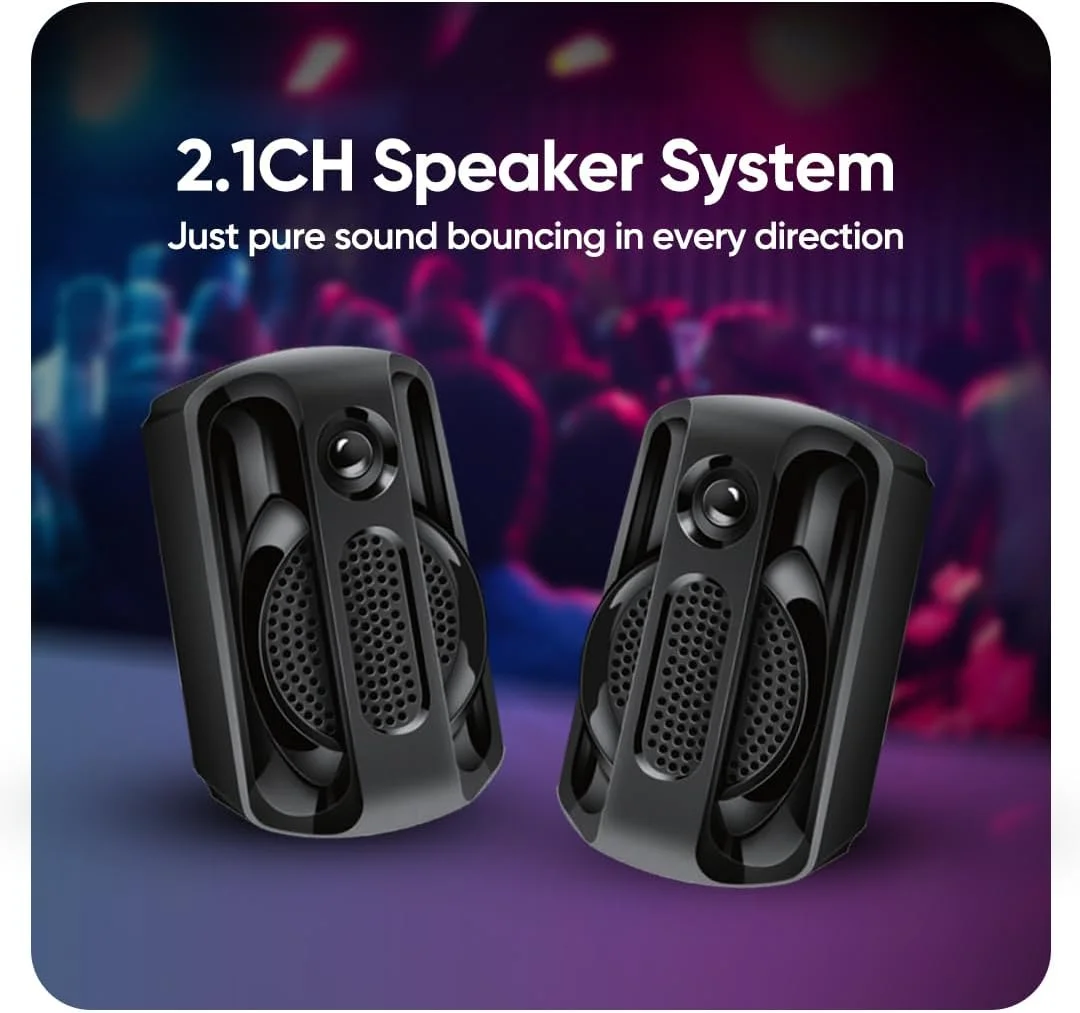 سیستم بلندگوی سیمی 2.1 کاناله Faster E29، ساب ووفر 45 واتی با 2 بلندگو، بلوتوث 5.4، نورهای RGB، کنترل از راه دور، USB/SD/AUX/FM - سینمای خانگی و چند رسانه ای