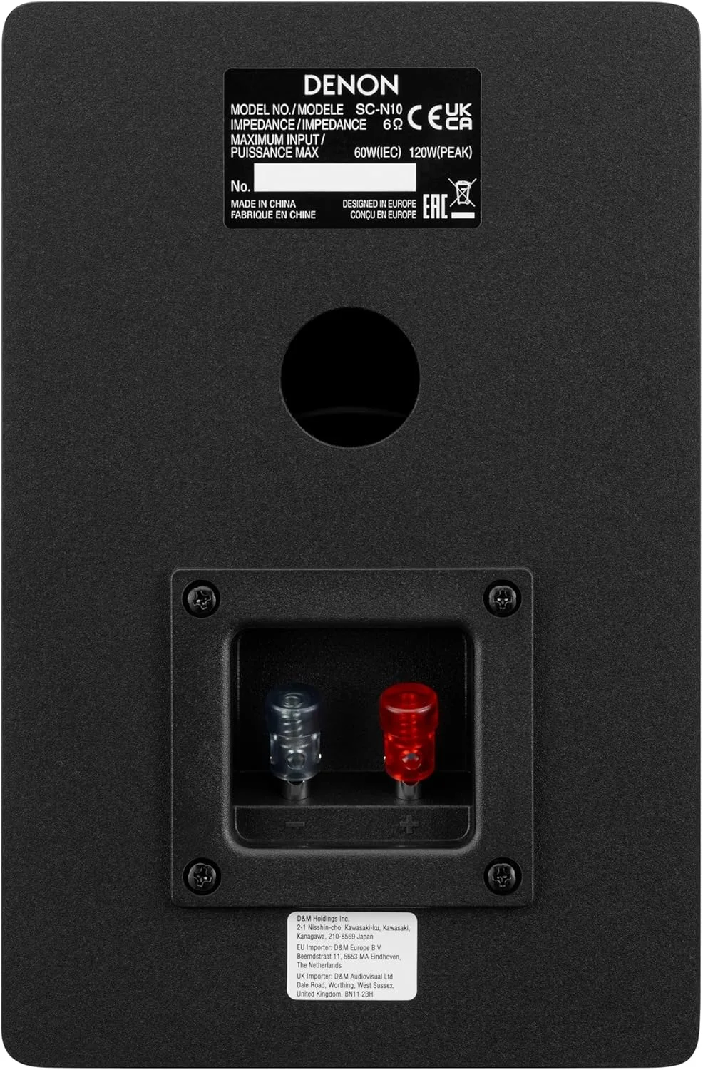 اسپیکر دنون SCN10، اسپیکرهای HiFi دو طرفه برای سیستم صوتی تلویزیون، 2x 65W، سازگار با گیرنده ها و آمپلی فایرها، طراحی شیک - مشکی SCN10BKEM