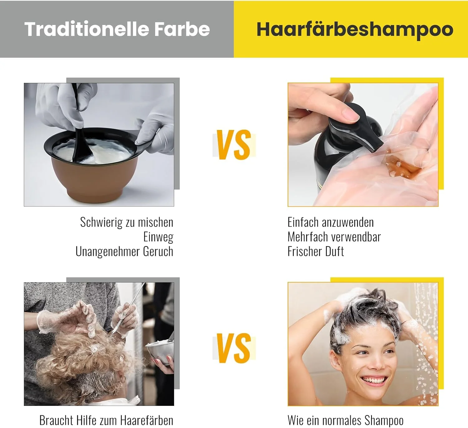 شامپو رنگ موی مشکی برای موهای سفید 3 در 1، شامپو رنگ مو برای آقایان و بانوان، شامپو رنگ موی مشکی برای موهای سفید، شامپو ضد موهای سفید (500 میلی لیتر) شامپو رنگ موی مشکی برای موهای سفید 3 در 1، شامپو رنگ مو برای آقایان و بانوان، شامپو رنگ موی مشکی برای موهای سفید، شامپو ضد موهای سفید (500 میلی لیتر)