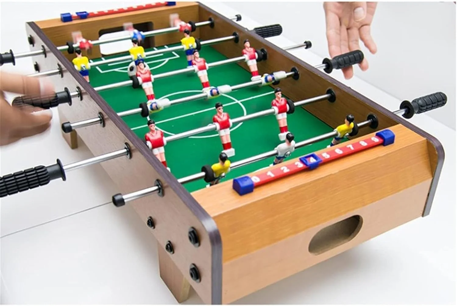 فوتبال دستی رومیزی Aputue، ست فوتبال چوبی جمع و جور با میله های روان، بازی مینی فوتبال برای کودکان و بزرگسالان، ایده آل برای اتاق بازی، مهمانی ها و شب های بازی خانوادگی فوتبال دستی رومیزی Aputue، ست فوتبال چوبی جمع و جور با میله های روان، بازی مینی فوتبال برای کودکان و بزرگسالان، ایده آل برای اتاق بازی، مهمانی ها و شب های بازی خانوادگی