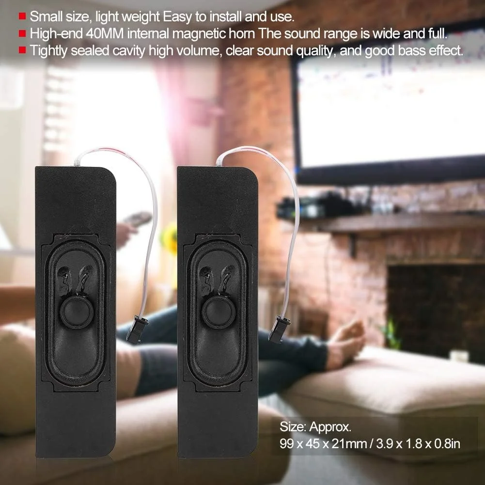 بلندگوی فول رنج 8 اهم 10 وات GOWENIC، ساب ووفر HiFi جعبه ای بلند 40 میلی متری دوگانه مغناطیسی DIY بلندگو شاخ ساب ووفر برای تلویزیون، مانیتور LCD، کامپیوتر، استریو خانگی