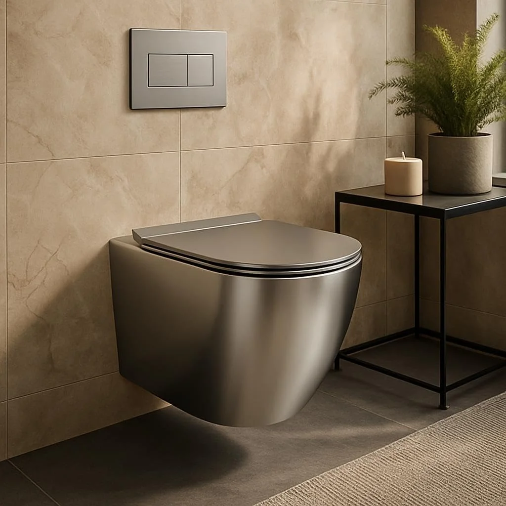 توالت وال هنگ کُنیگ 520x355x415mm - طراحی مدرن نقره ای