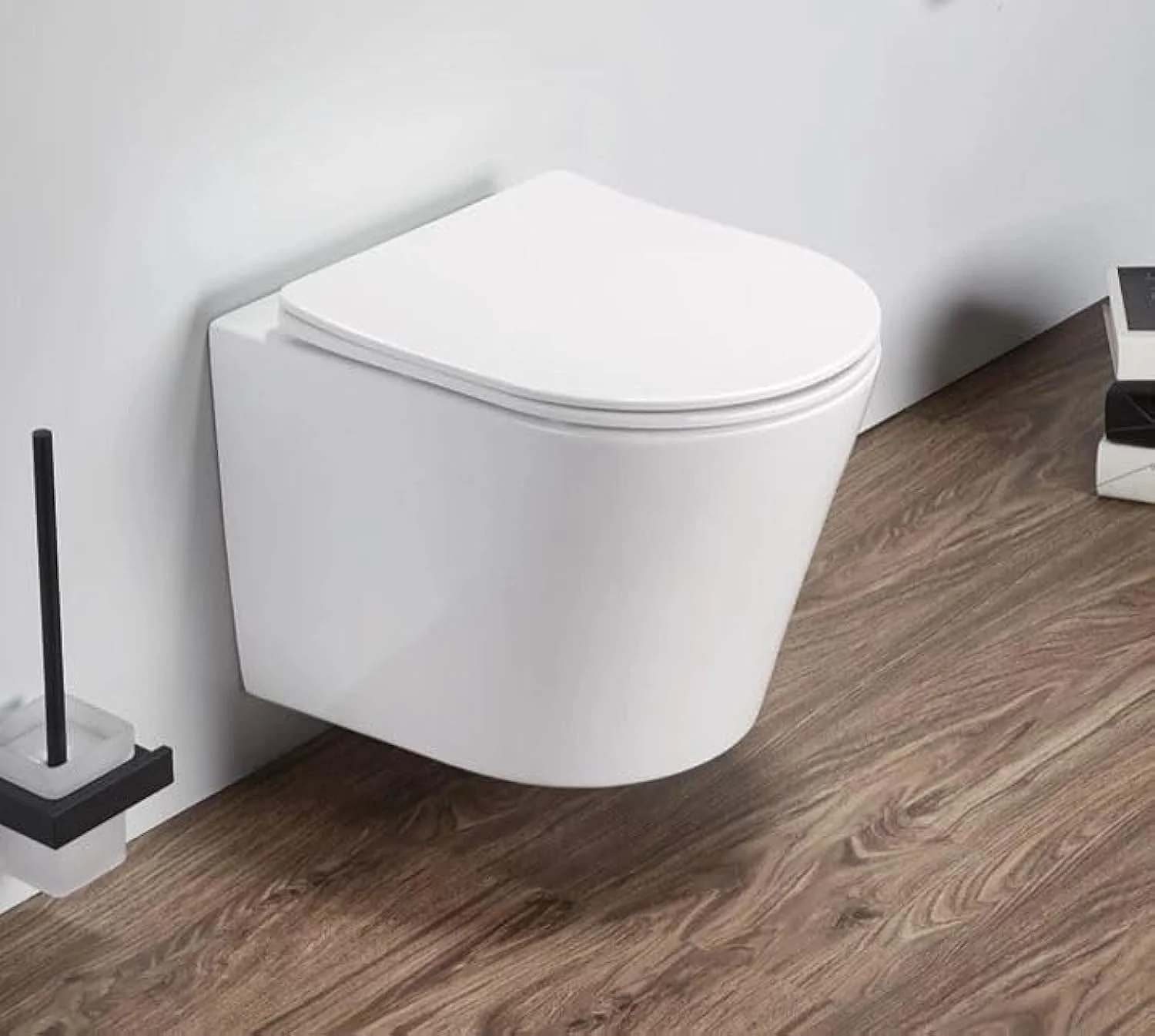 توالت فرنگی دیواری سرامیکی سفید مات نورک مارینا | توالت سرامیکی P Trap | ابعاد 490x365x360 میلی متر | درب و نشیمن UF | کاسه توالت فرنگی مناسب سرویس بهداشتی و حمام