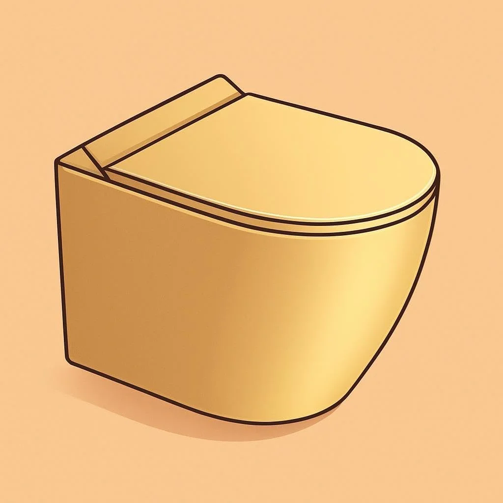 توالت فرنگی دیواری کونیگ 520x355x415mm - روکش طلایی