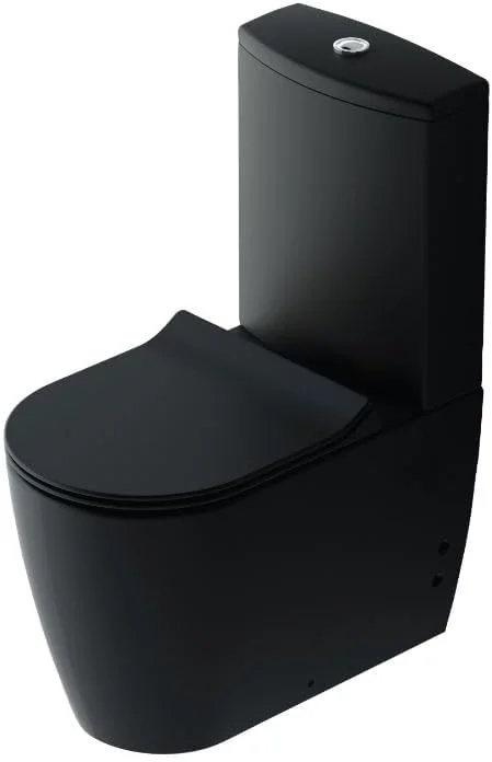 ست توالت فرنگی زمینی، بدون لبه، مدل Alfa Back To Wall (مشکی)